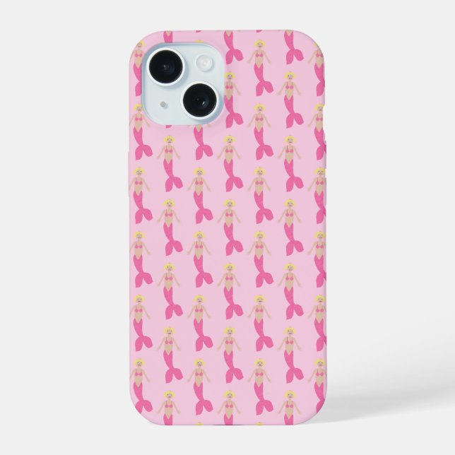 Pretty Pink Fantasy Mermaid Patterned Iphone Case (Back)