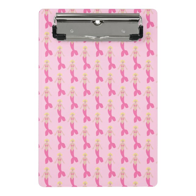 Pretty Pink Fantasy Mermaid Patterned Mini Clipboard (Front)