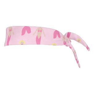Pretty Pink Fantasy Mermaid Patterned Tie Headband