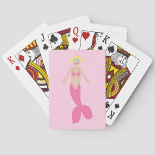 Pretty Pink Fantasy Mermaid Poker Cards