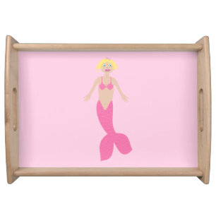 Pretty Pink Fantasy Mermaid Serving Tray