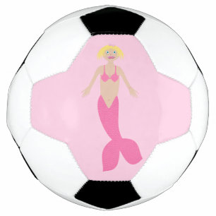 Pretty Pink Fantasy Mermaid Soccer Ball