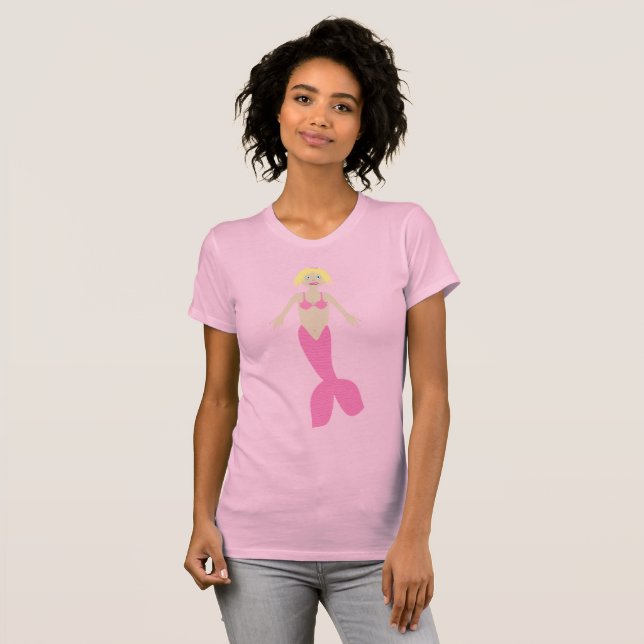 Pretty Pink Fantasy Mermaid T-Shirt (Front Full)