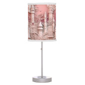 Pretty Pink Fantasy Princess Castle Medieval  Table Lamp (Front)