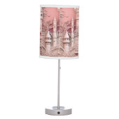 Pretty Pink Fantasy Princess Castle Medieval  Table Lamp (Back)