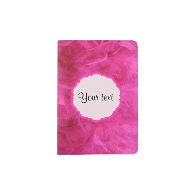 Pretty Pink Feathers Passport Holder (Front)