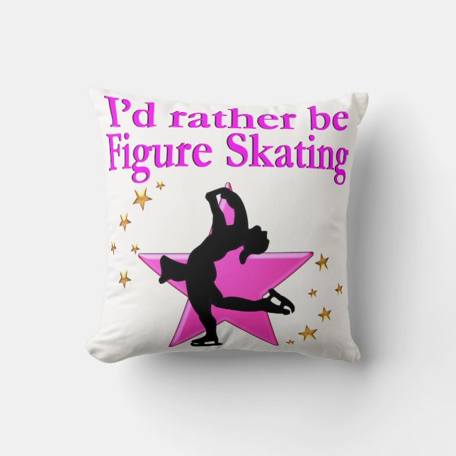 PRETTY PINK FIGURE SKATER THROW PILLOW (Front)