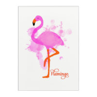 Pretty Pink Flamingo Artistic Paint Splatter Acrylic Print