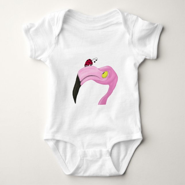 Pretty Pink Flamingo Baby Bodysuit (Front)