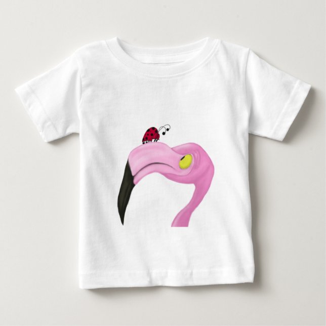 Pretty Pink Flamingo Baby T-Shirt (Front)