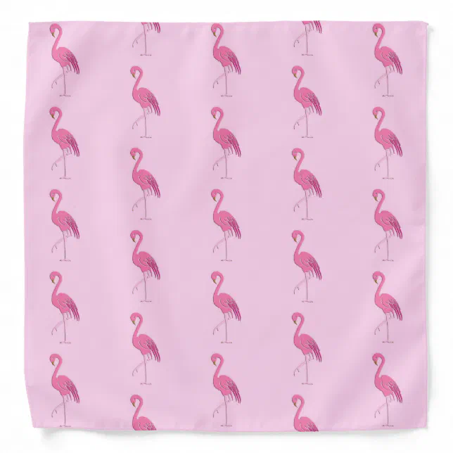 thumbnail interactive-video image 1 of Unbranded Pink Flamingo Bluegreen Heart Cotton Bandana - Cowboy Hippie Biker Scarf 1 of 2