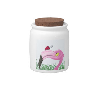 Pretty Pink Flamingo Candy Jar