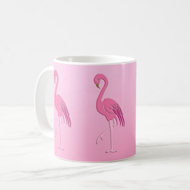 Pretty pink flamingo coffee mug (Front Left)