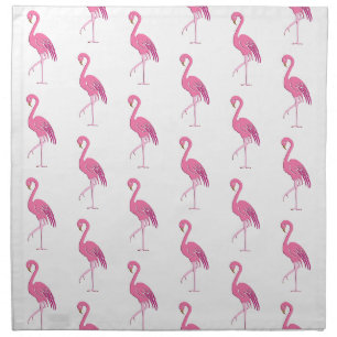 Pretty pink flamingo, fuchsia and white napkin