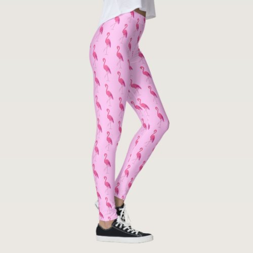 Pretty pink flamingo leggings