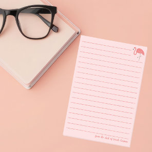 Pretty Pink Flamingo Lined Personalized Post-it Notes