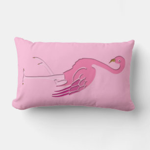 Pretty pink flamingo lumbar pillow