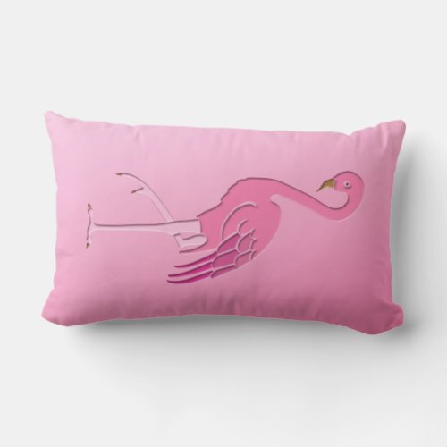 Pretty pink flamingo lumbar pillow