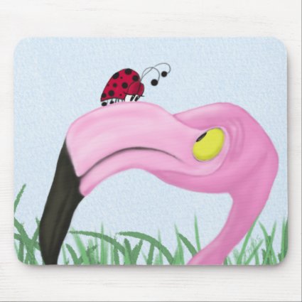 Pretty Pink Flamingo Mouse Pad