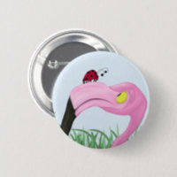 Fiona Flamingo Badge Reel, Glitter Badge Reel, Retractable Badge