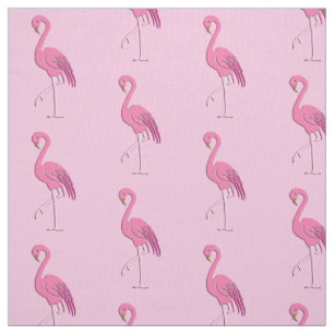 Pretty pink flamingo, pink background fabric