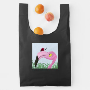 Pretty Pink Flamingo Reusable Bag
