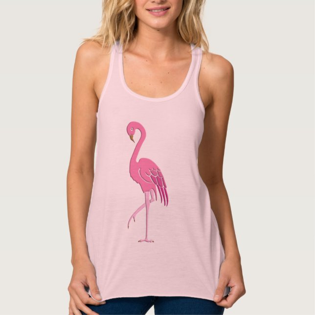 Pretty pink flamingo tank top (Front)