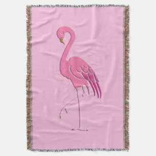 Pretty pink flamingo throw blanket