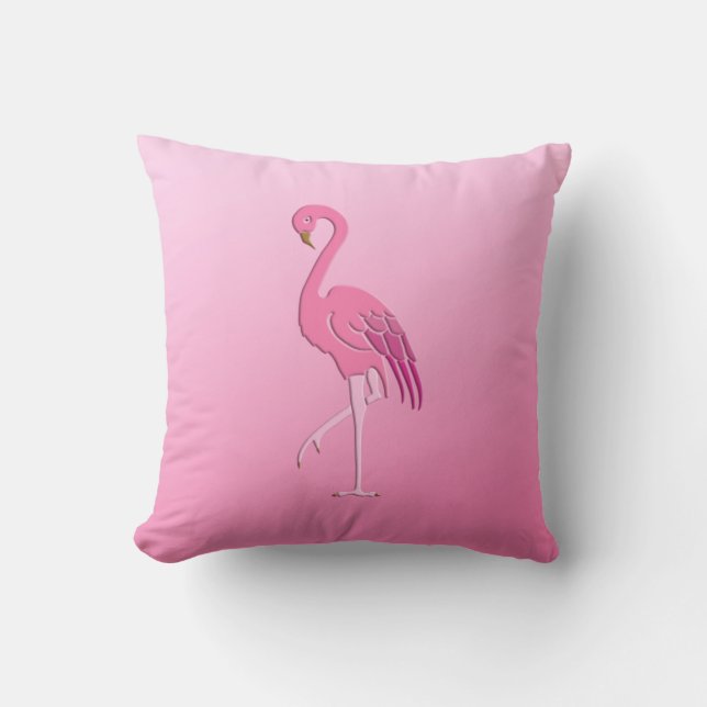 Pretty pink flamingo throw pillow (Front)