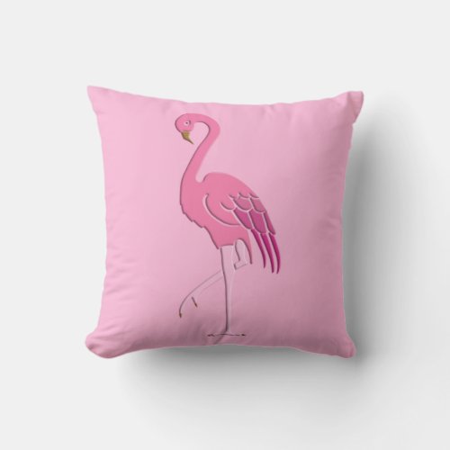 Pretty pink flamingo throw pillow
