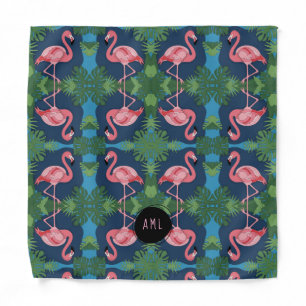 Pretty Pink Flamingo with Name Bandana