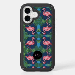 Pretty Pink Flamingo with Name iPhone 16 Case