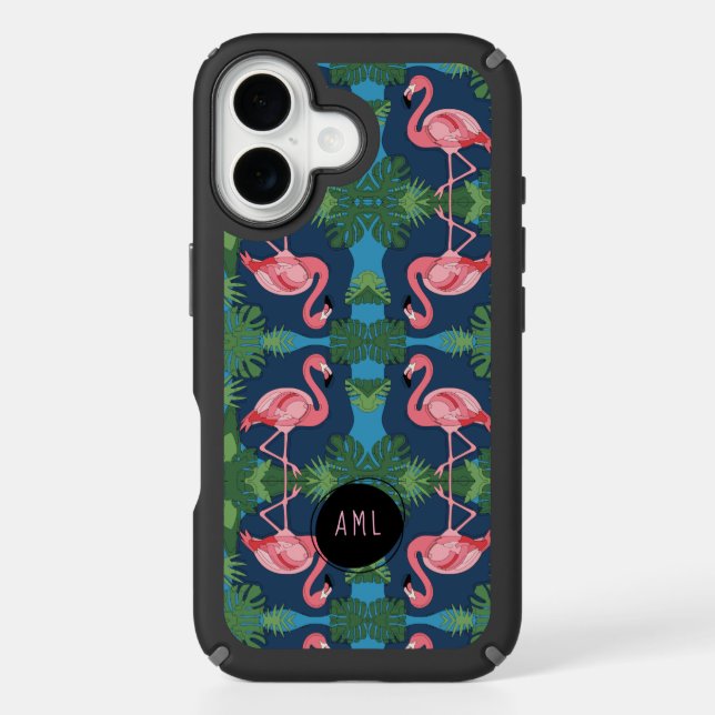 Pretty Pink Flamingo with Name Speck iPhone Case (Front)