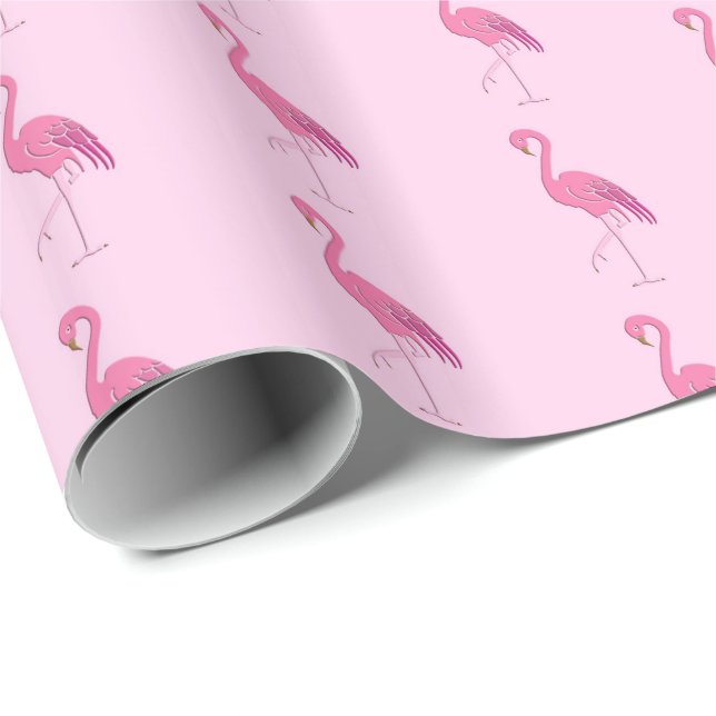 Pretty pink flamingo wrapping paper (Roll Corner)