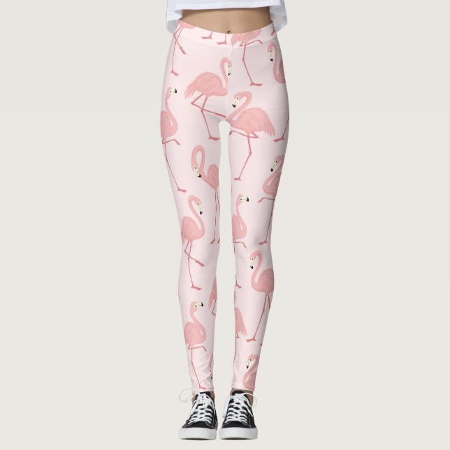 Pretty Pink Flamingos Leggings (Front)