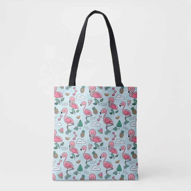 Pretty Pink Flamingos Tote Bag (Front)