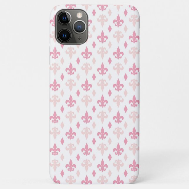 Pretty Pink Fleur de Lis Pattern Case-Mate iPhone Case (Back)
