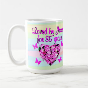 PRETTY PINK FLORAL 85TH BIRTHDAY MUG