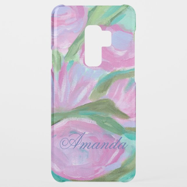 Pretty Pink Floral Abstract Girly Galaxy S10 Case (Back)
