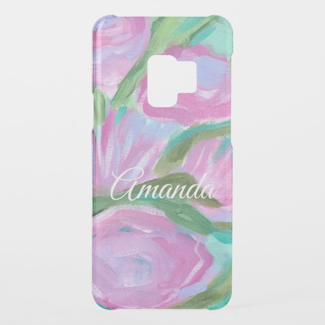 Pretty Pink Floral Abstract Girly Personalized Unc Uncommon Samsung Galaxy Case (Back)
