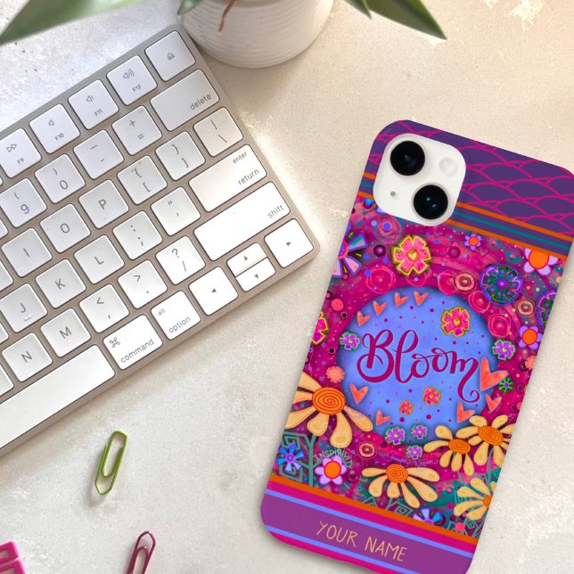 Pretty Pink Floral Bloom Hearts Inspirivity Name  Case-Mate iPhone Case (Creator Uploaded)
