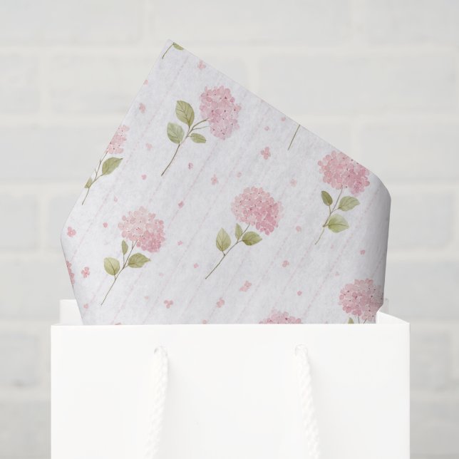 Pretty Pink Floral Bridal Shower Tissue Paper (Gift Bag)