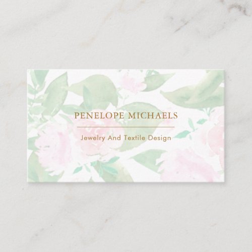 Pretty Pink Floral Business Card