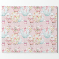 Chic Pretty Blush Pink Watercolor Roses Floral Wrapping Paper