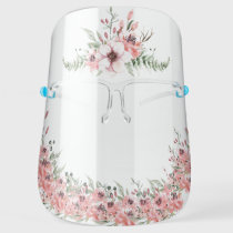 Pretty Pink Floral Face Shield