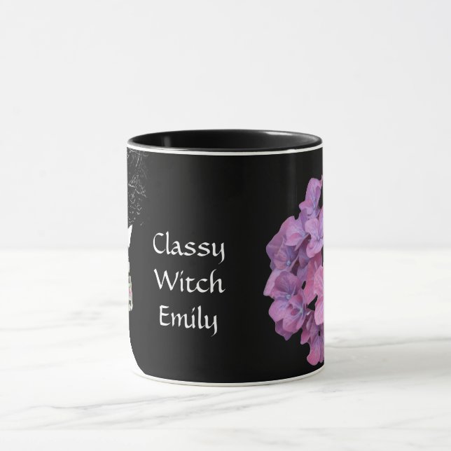 Pretty pink floral fashion girl face femme mug (Center)