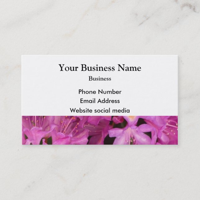Pretty pink floral flower business card (Front)