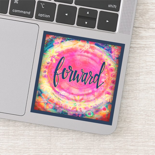 Pretty Pink Floral Forward One Word Sticker (Detail)