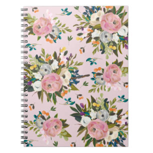 Pretty Pink Floral Garden Notebook