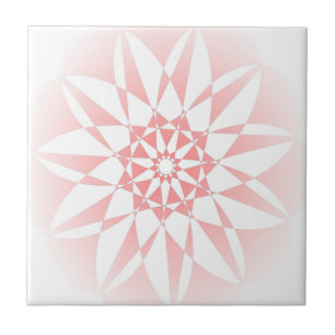 Pretty Pink Floral Gradient Ceramic Tile